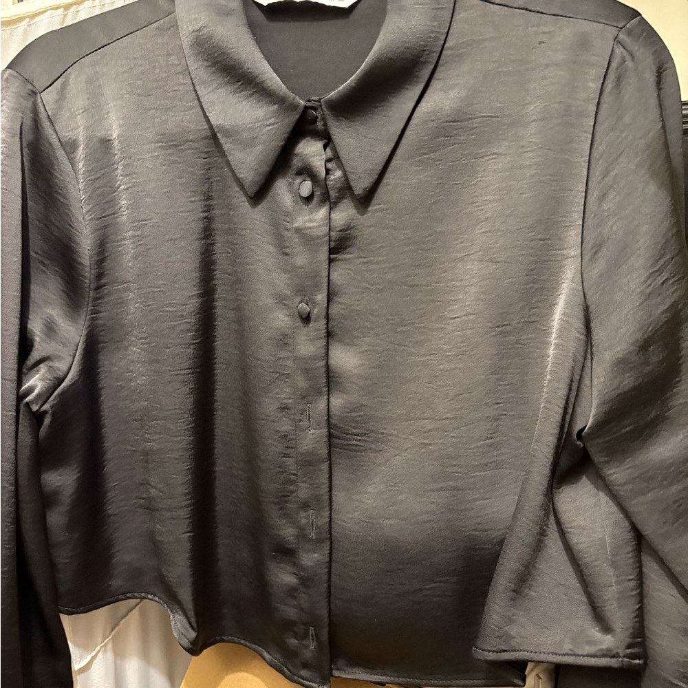 Cropped Satin Blouse